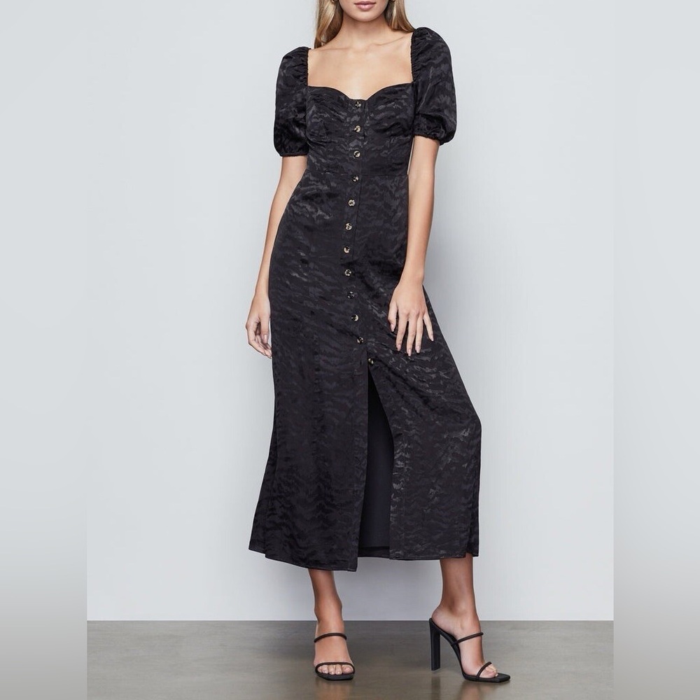 Good American | Corset Maxi Dress Black Leopard Print